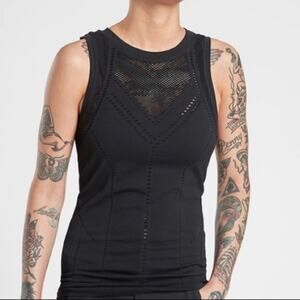 Athleta Oxygen Tank Seamless workout Mesh Black XS